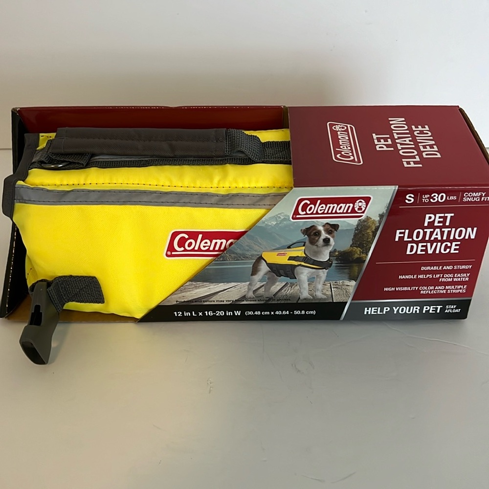 NEW Coleman Small Pet Flotation Device SMALL UP TO 30 LBS.